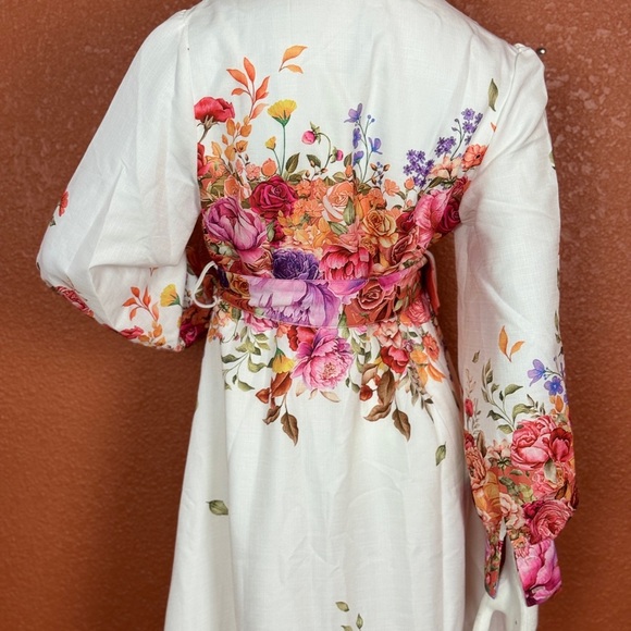 MaiNSTriP Floral Long Sleeve Maxi Dress with Belt Size Large. E88 - Picture 5 of 17